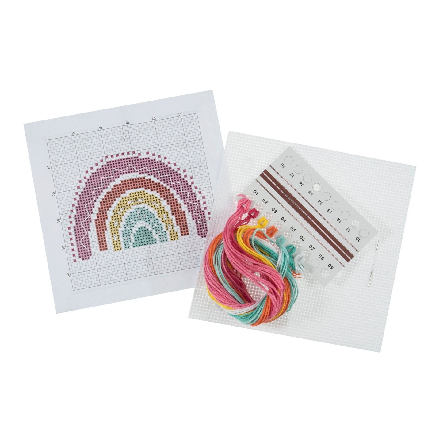 Counted Cross Stitch Kit: Mini: Rainbow