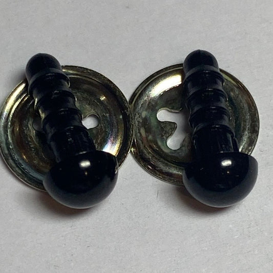 Solid Black Safety Eyes - 6mm (pair)