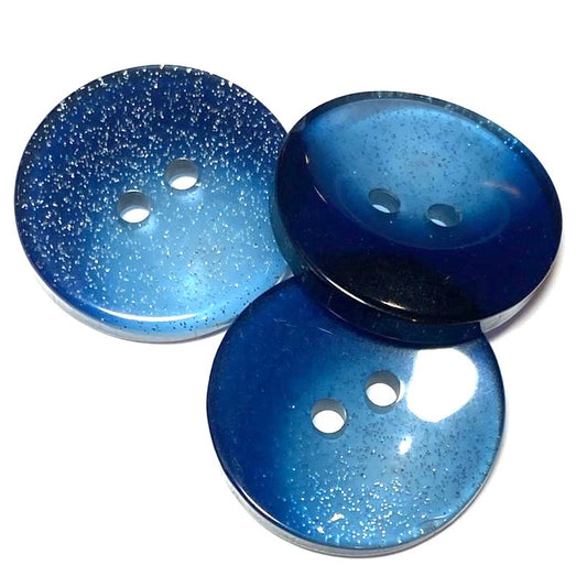 17mm Navy Glitter  2 Hole Button (B08)