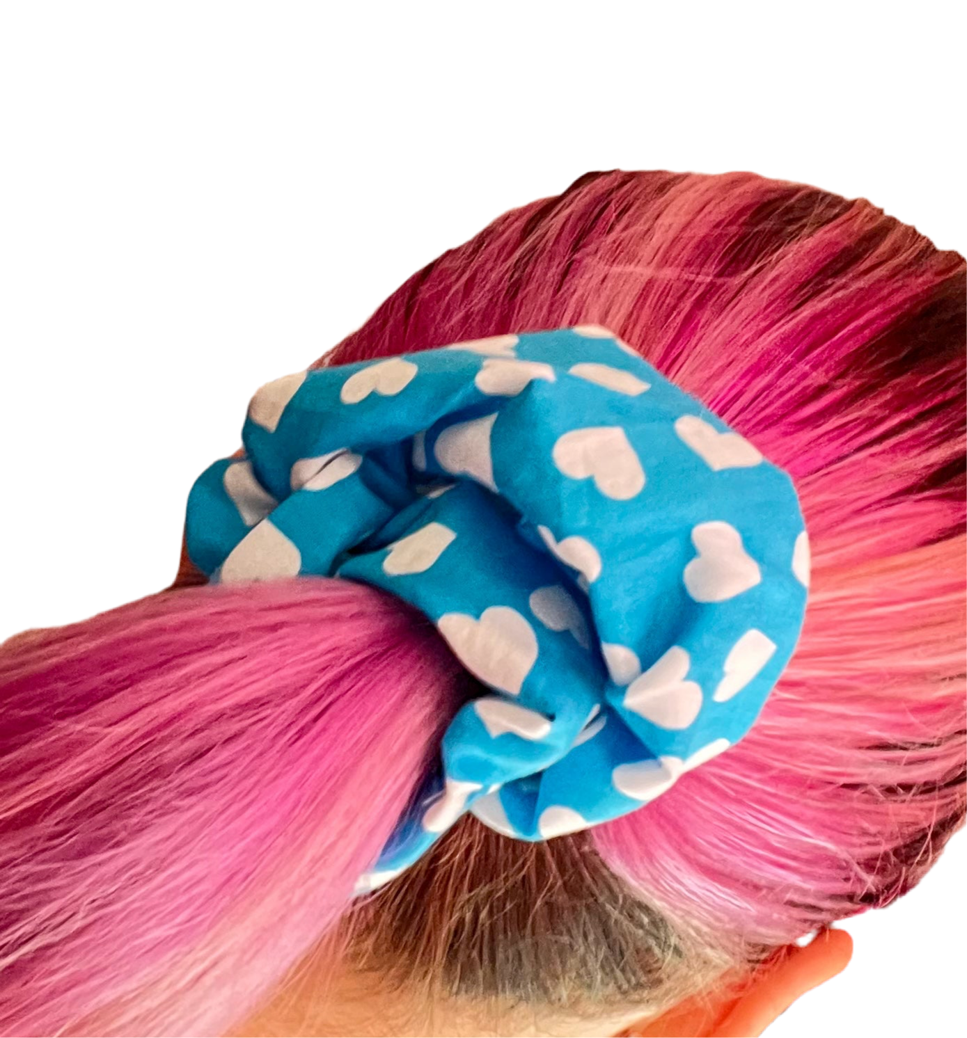 Blue heart scrunchie  XL