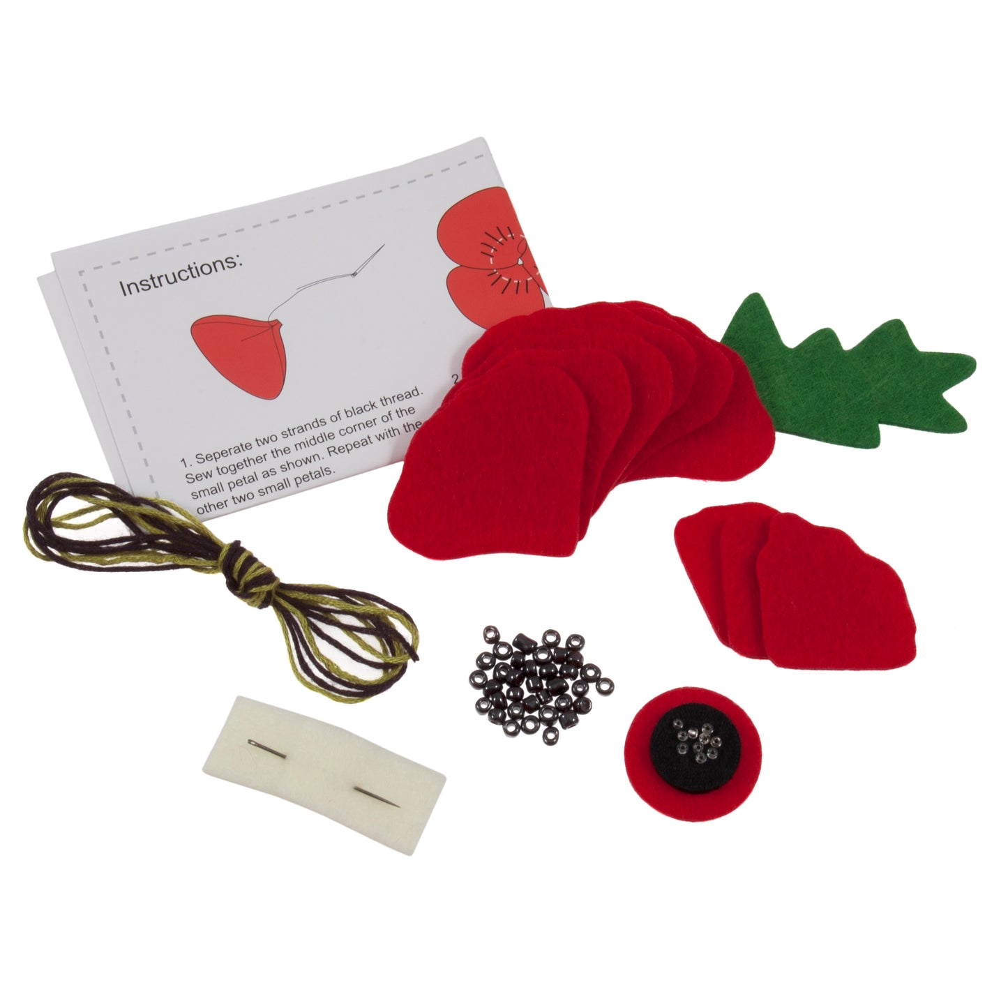 Felt Decoration Kit: Poppy Brooch