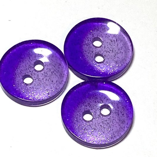 12mm Purple Glitter 2 Hole Button (B12)