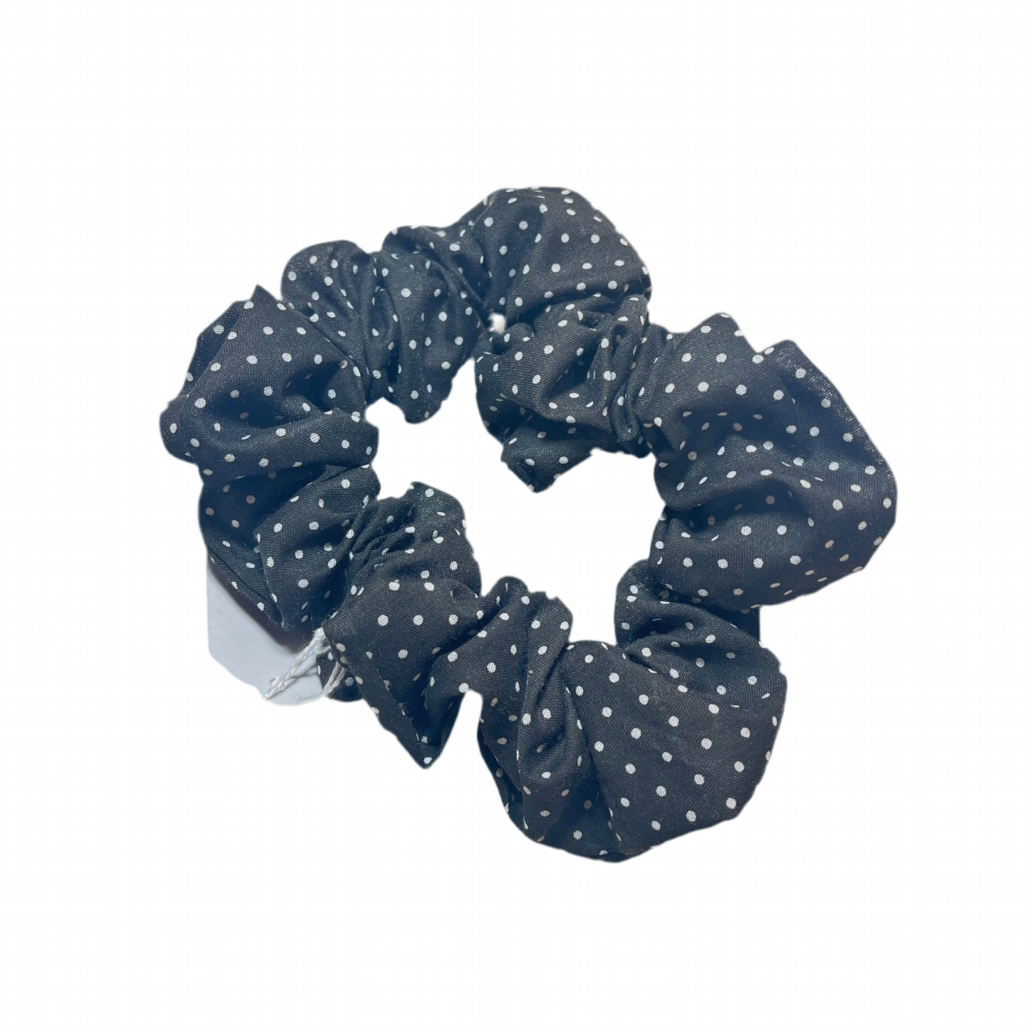 Black polka dot scrunchie