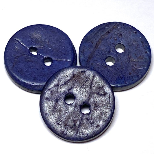 17mm Navy Leather Look 2 Hole Button (B30)