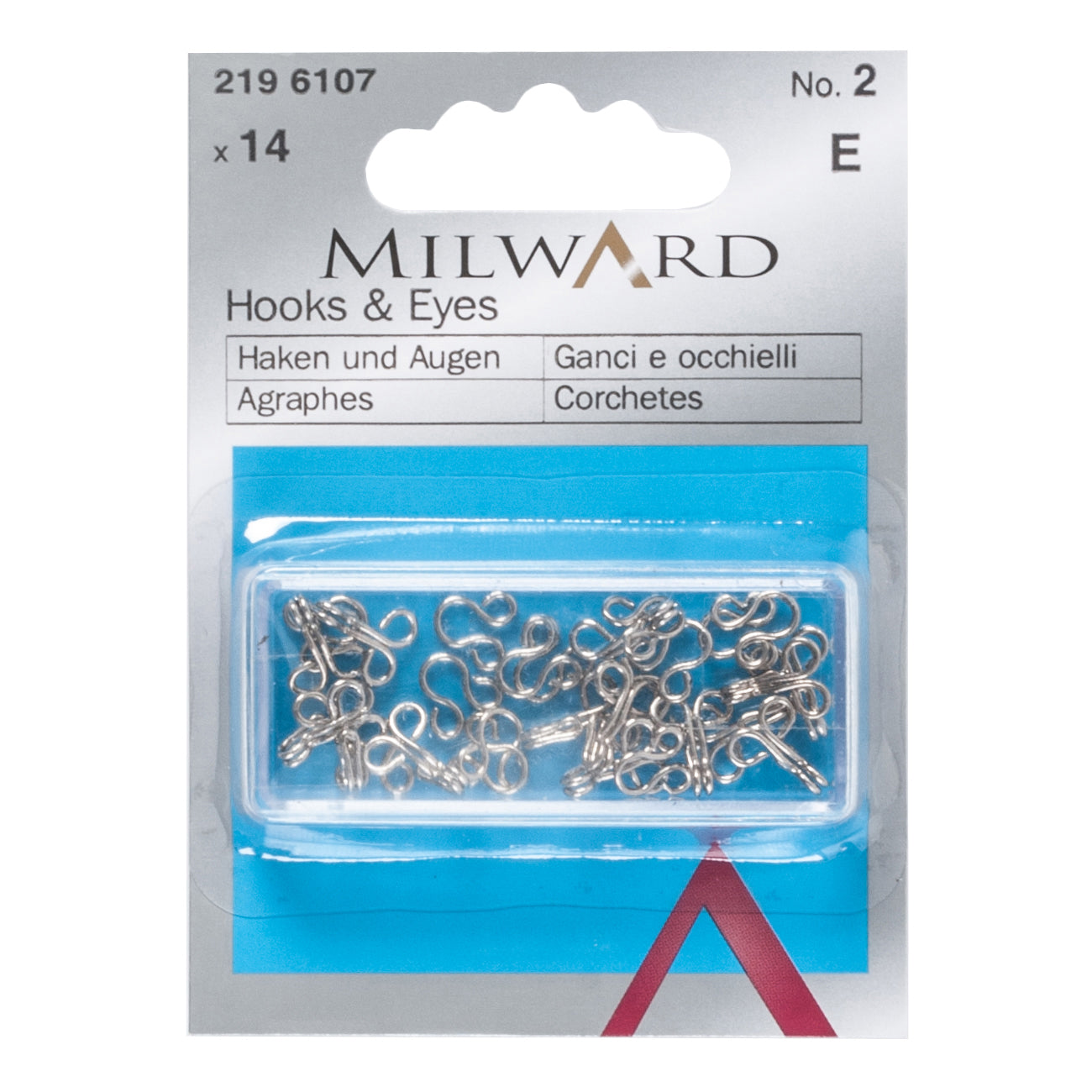 Milward Hook & Eyes (2 colours, 3 sizes)