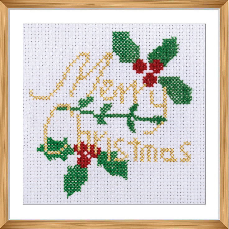 Counted Cross Stitch Kit: Mini: Christmas: Merry Christmas