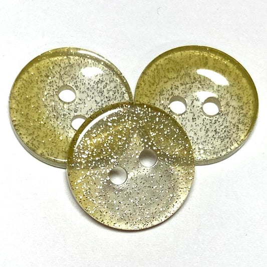 Gold Glitter 2 Hole Button (B02) 13mm