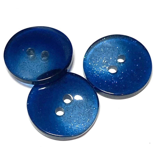 15mm Navy Glitter 2 hole button (B06)