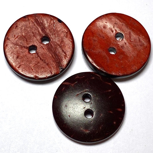 17mm Red Leather Look 2 Hole Button (B31)