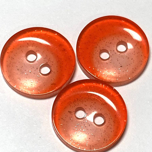 12mm Coral Glitter 2 Hole Button (B14)