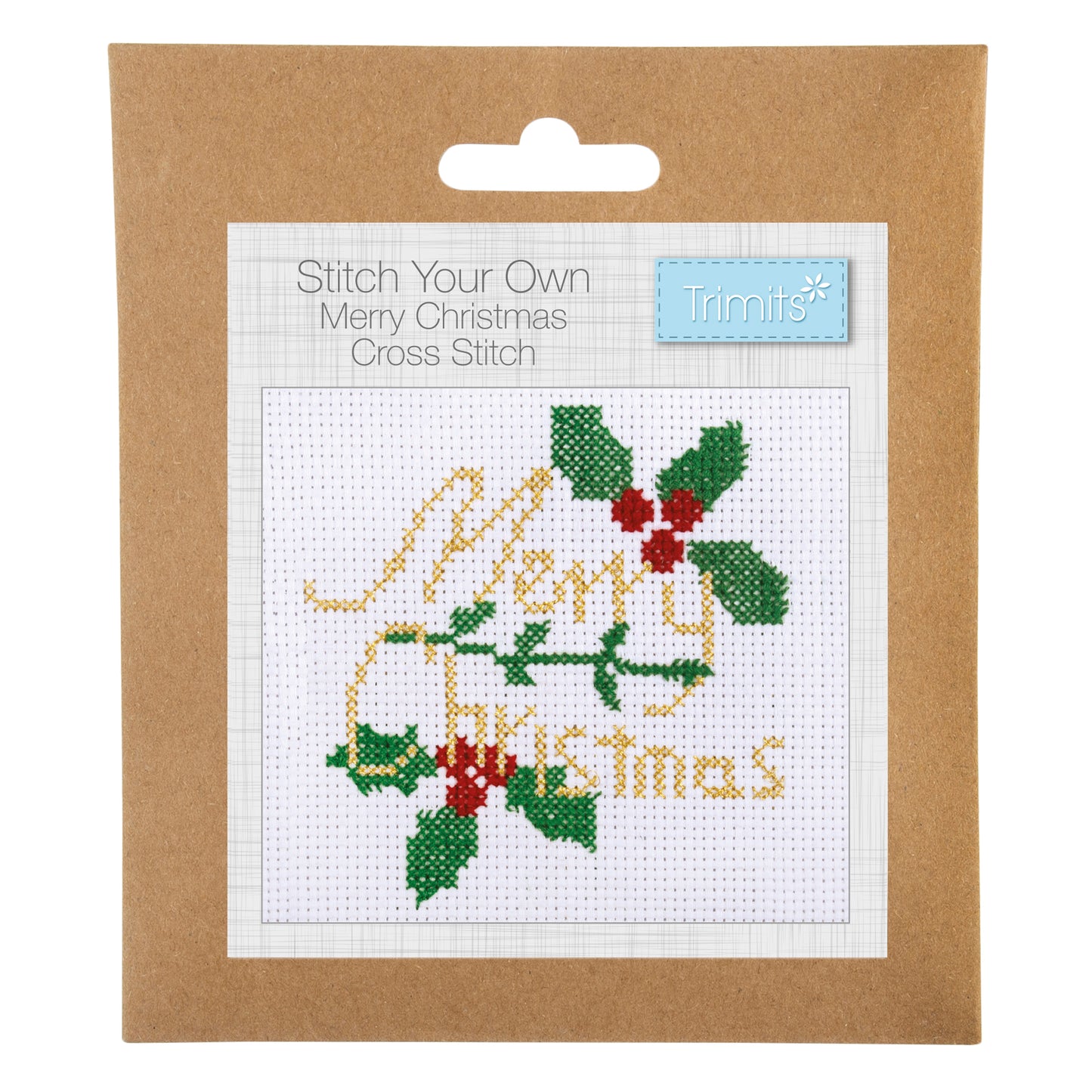 Counted Cross Stitch Kit: Mini: Christmas: Merry Christmas