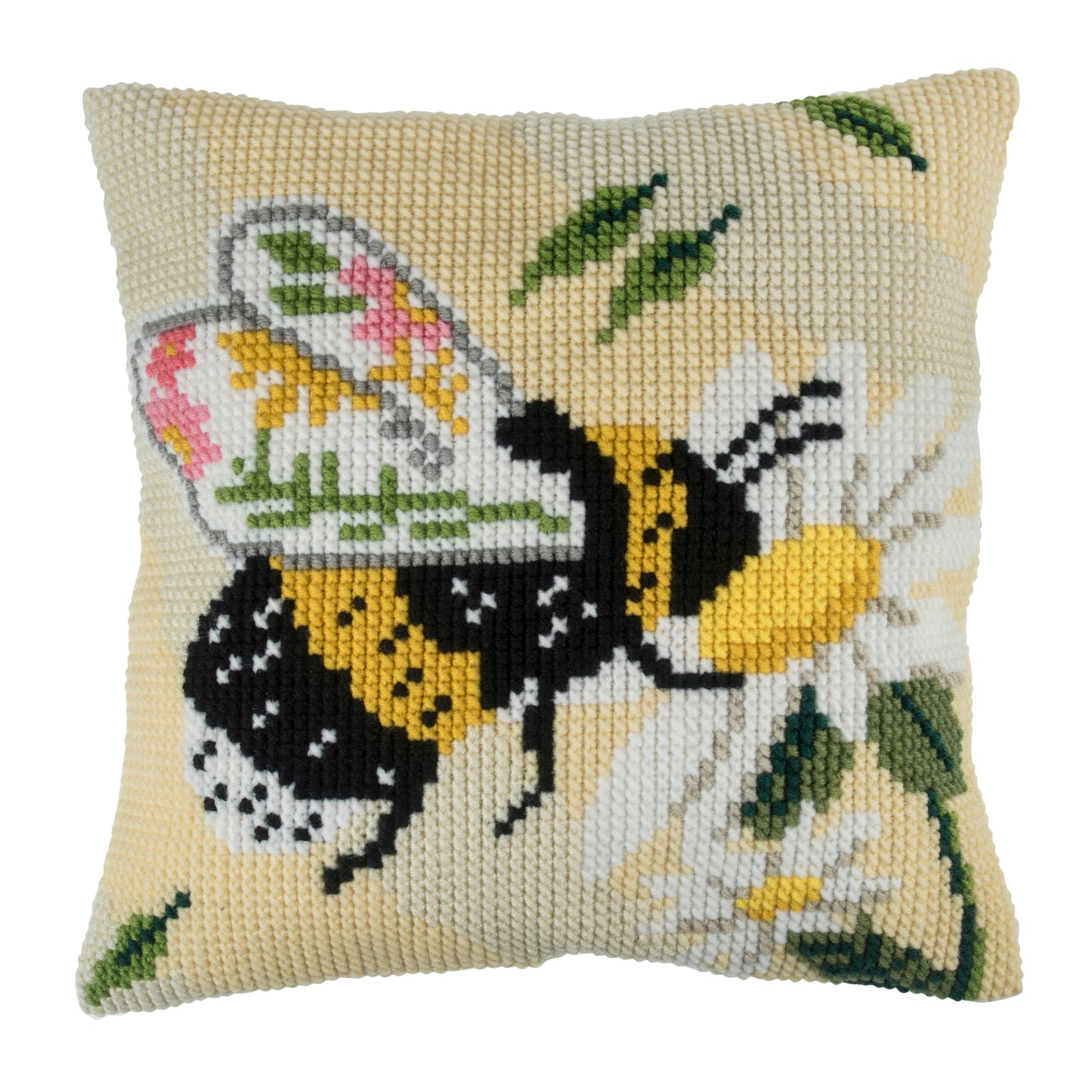 Cross Stitch Kit: Printed: Cushion: Floral Bee