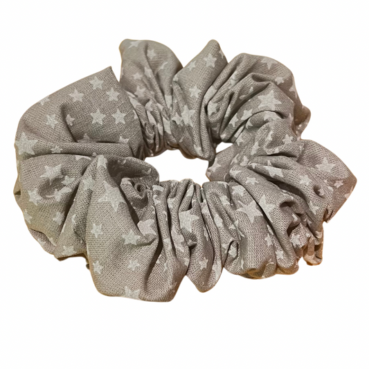 Grey Star Christmas Scrunchie