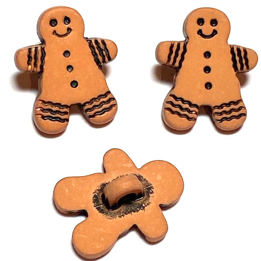 Gingerbread man buttons (B01) -13mm