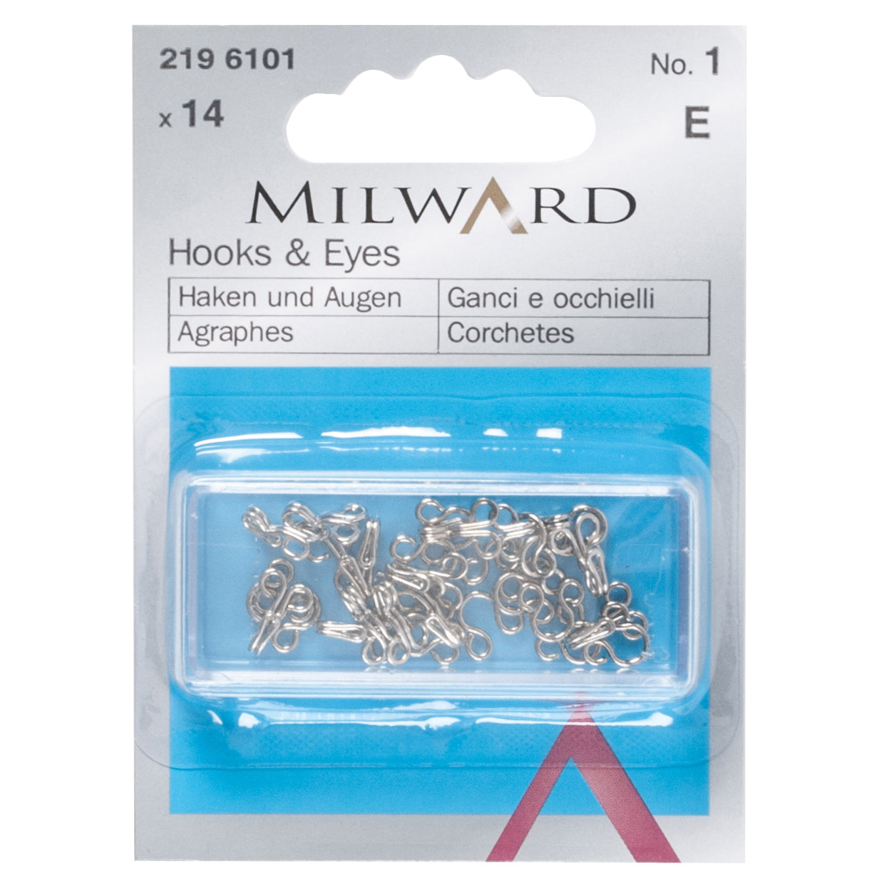 Milward Hook & Eyes (2 colours, 3 sizes)