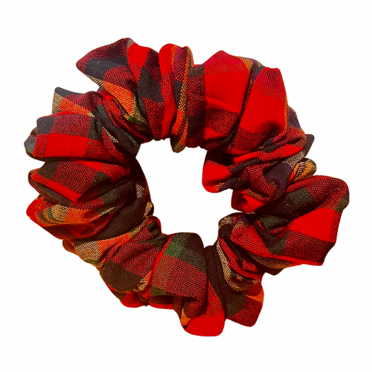 Red plaid scrunchie