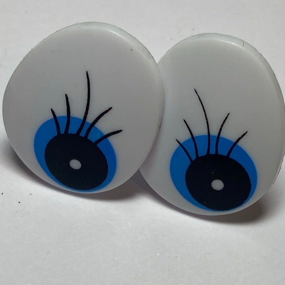 Zims blue eyes with eyelash and washer - 20x25mm