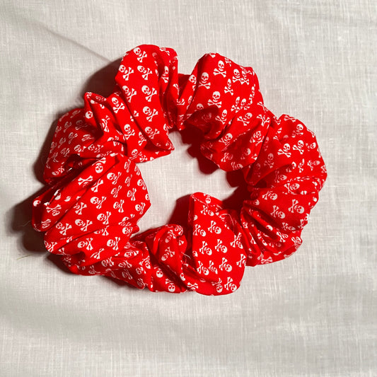 Red skull scrunchie