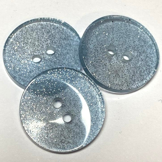 Pale Blue Glitter 2 hole button (BO3) - 17mm