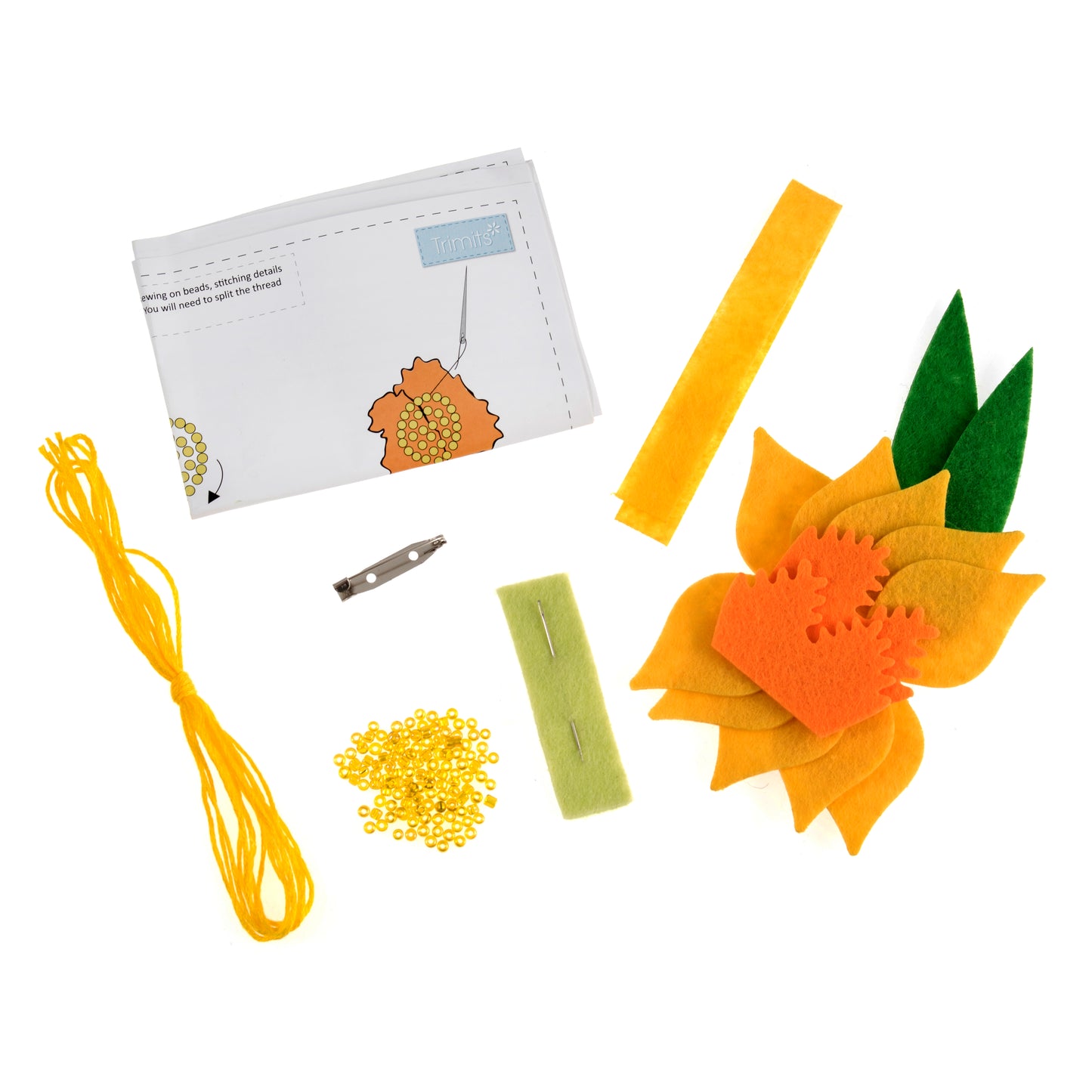 Felt Decoration Kit: Daffodil Brooch