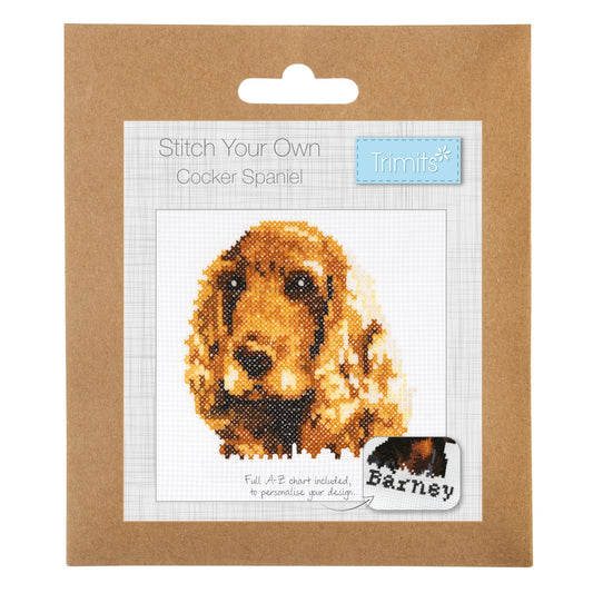 Counted Cross Stitch Kit: Mini: Cocker Spaniel Dog