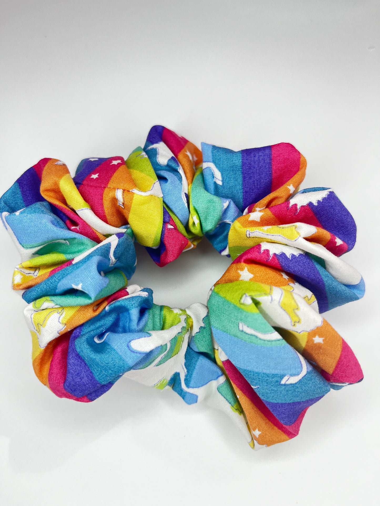 Rainbow unicorn scrunchie