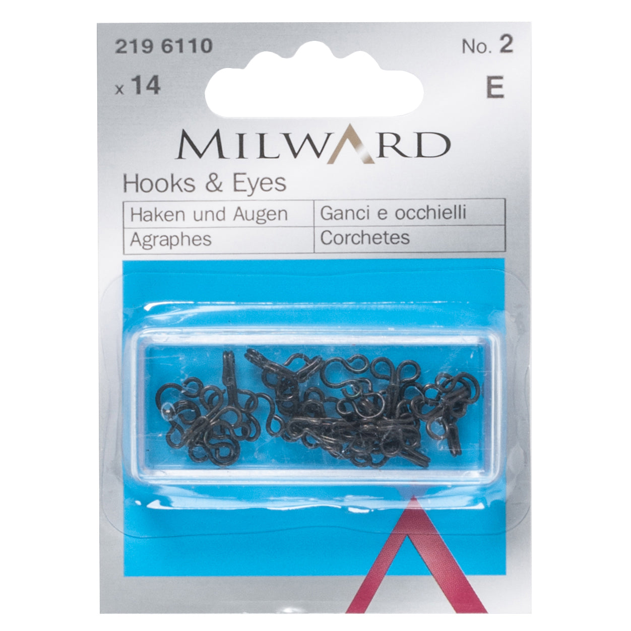 Milward Hook & Eyes (2 colours, 3 sizes)