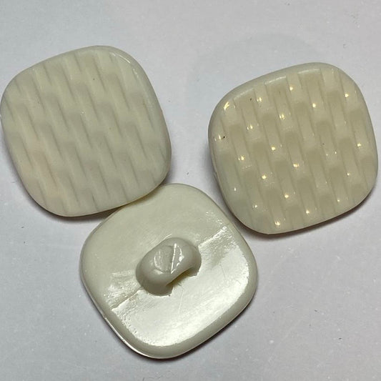 18mm Square Textured Ivory Button (B127)