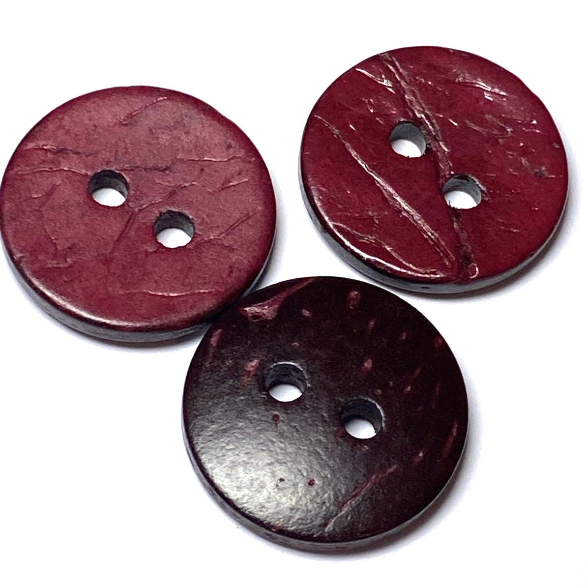 17mm Wine Leather Look 2 Hole Button (B33)