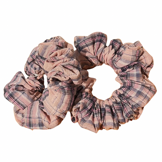 Purple Plaid Scrunchie