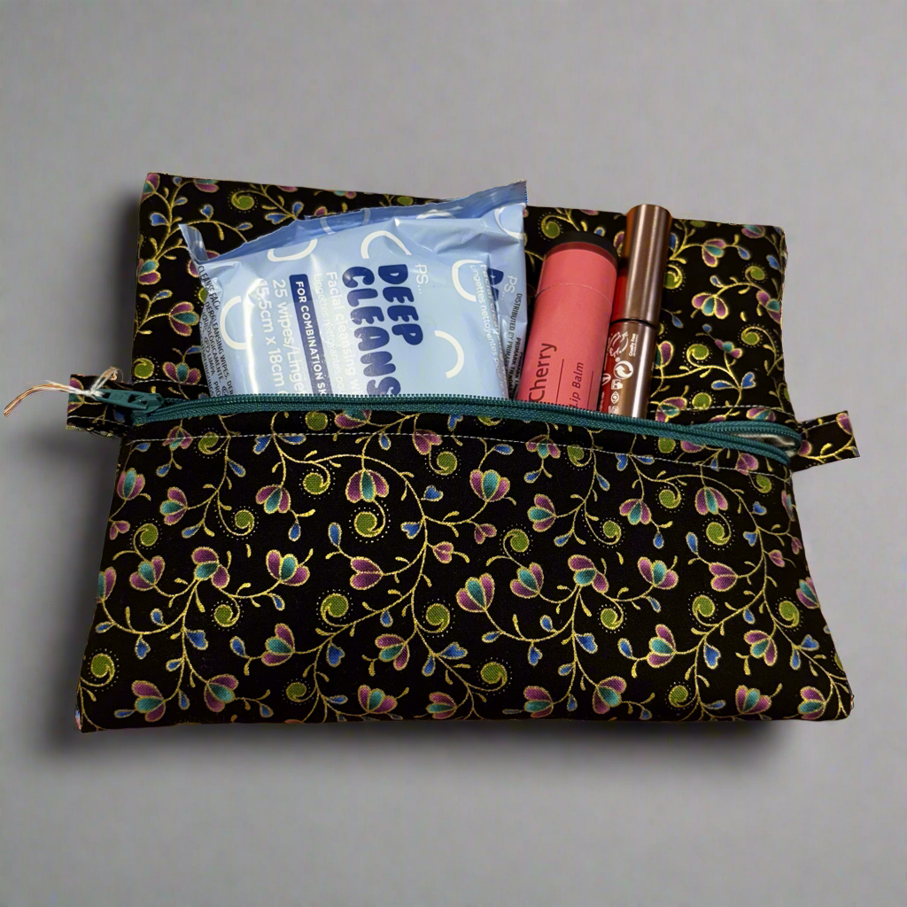 Make Up Bag - Black Floral