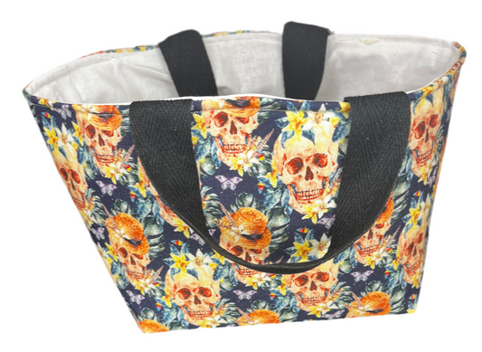 Floral skulls mini bag