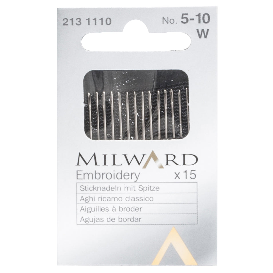 Milward Hand Sewing Needles: Embroidery--Crewel: Nos.5-10: 15 Pieces