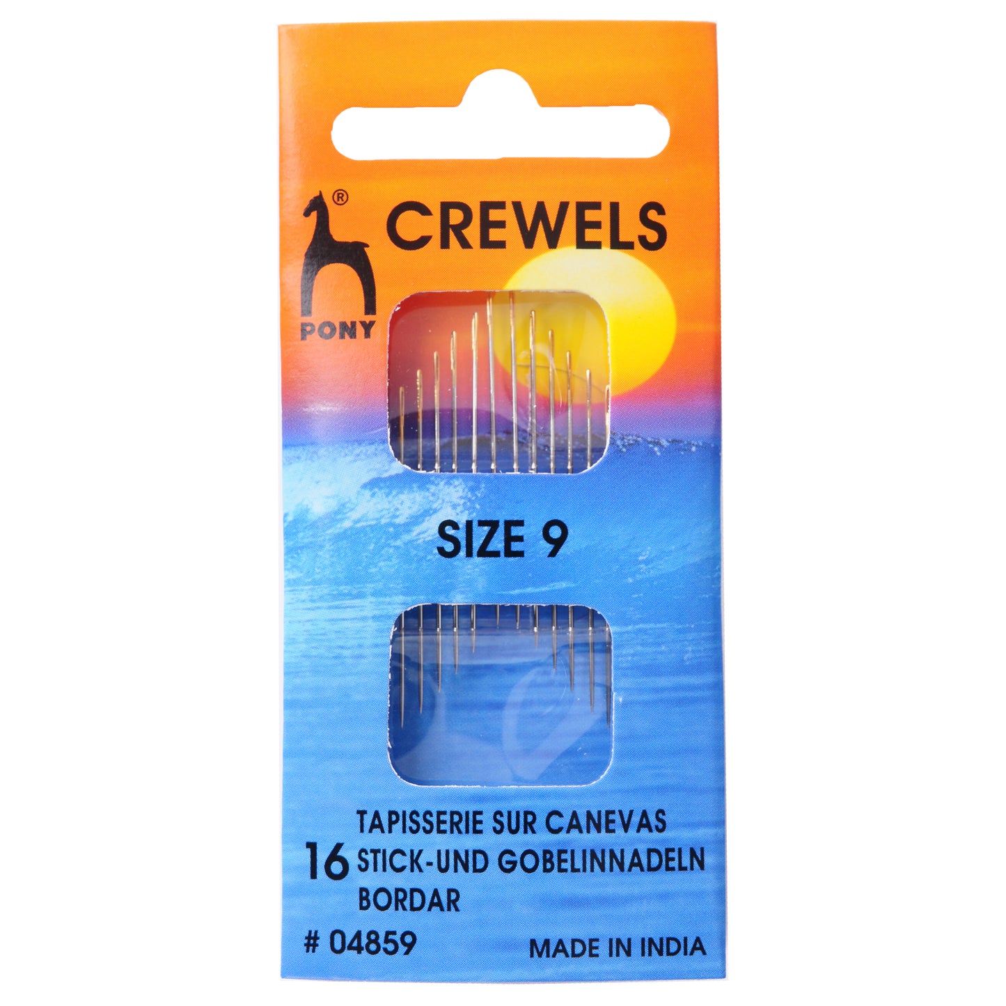 Pony Hand Sewing Needles: Crewels: Gold Eye: Size 9