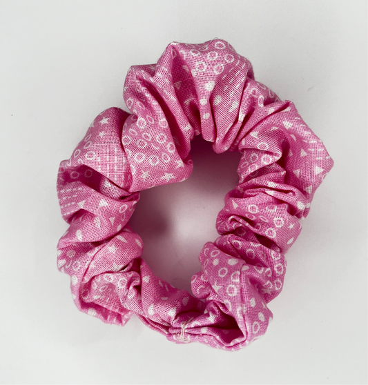 Pink patterned scrunchie