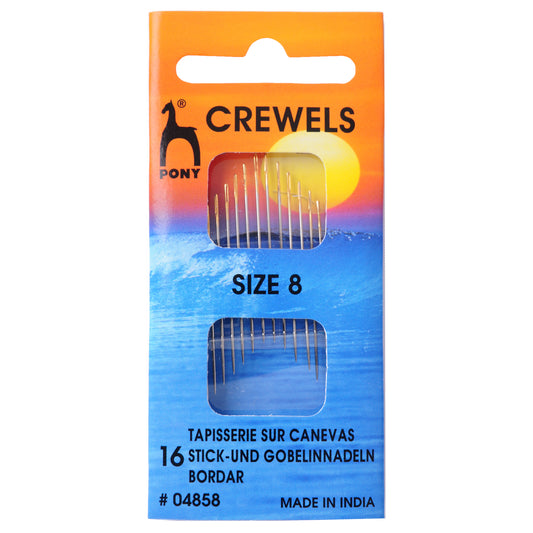 Pony Hand Sewing Needles: Crewels: Gold Eye: Size 8