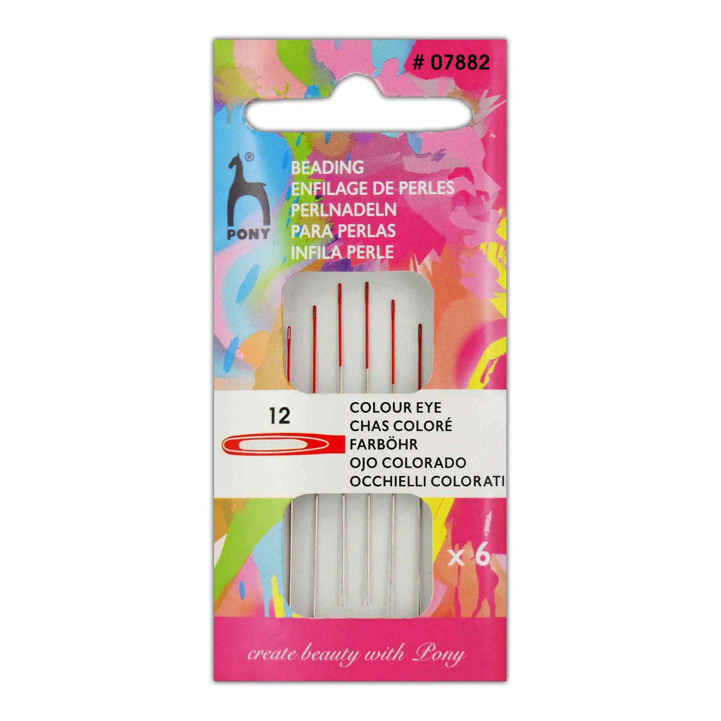 Pony Colour Eye Beading Needles - Size 12