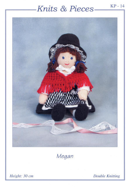 KP-14 Megan the Knitted Welsh Doll Knits & Pieces Knitting Pattern