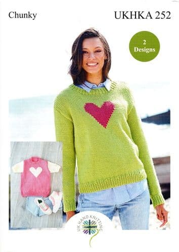 UKHKA 252 Sweater Knitting Pattern in Chunky