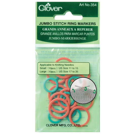 Clover Stitch Markers: Ring: Jumbo (Size 8-19mm)