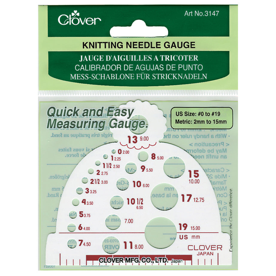 Clover Knitting Needle Gauge