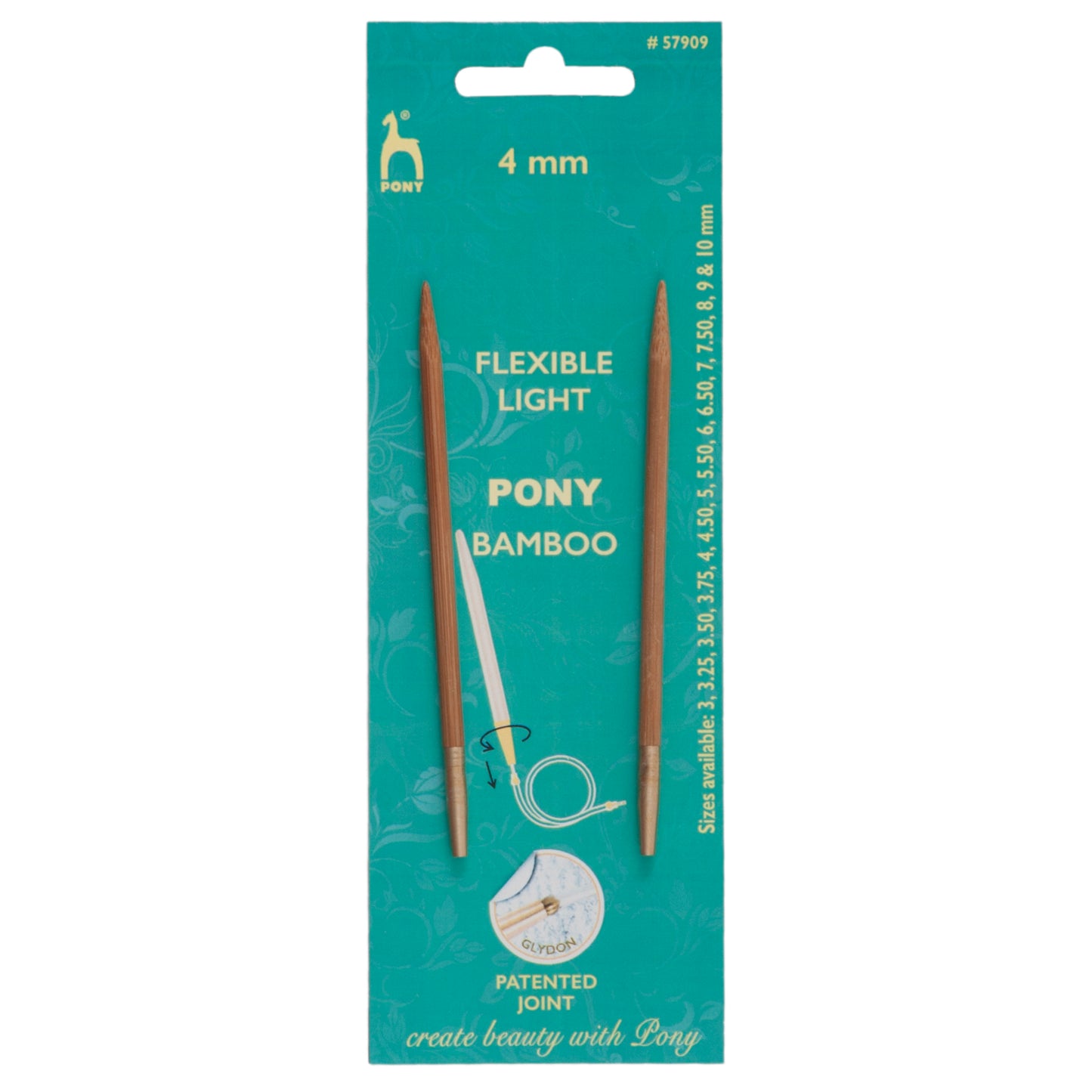 Pony Bamboo Flexible Light Circular Knitting Needles - 10.5cm 4mm