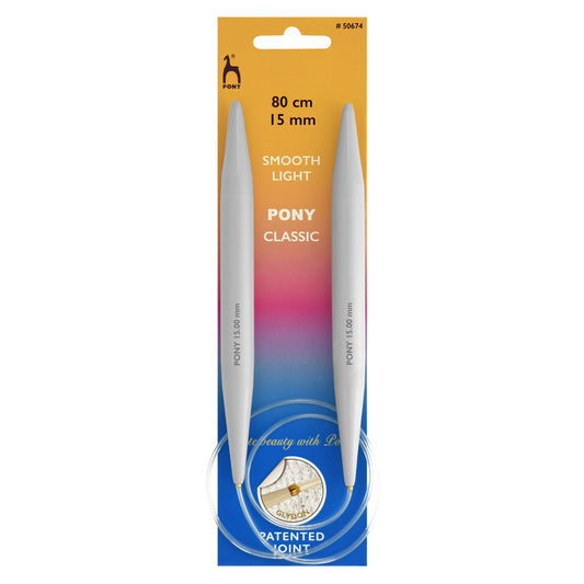 Pony Classic Fixed Circular Knitting Needle - 80cm 15mm