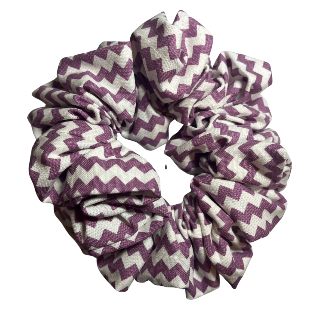 Purple stripe scrunchie