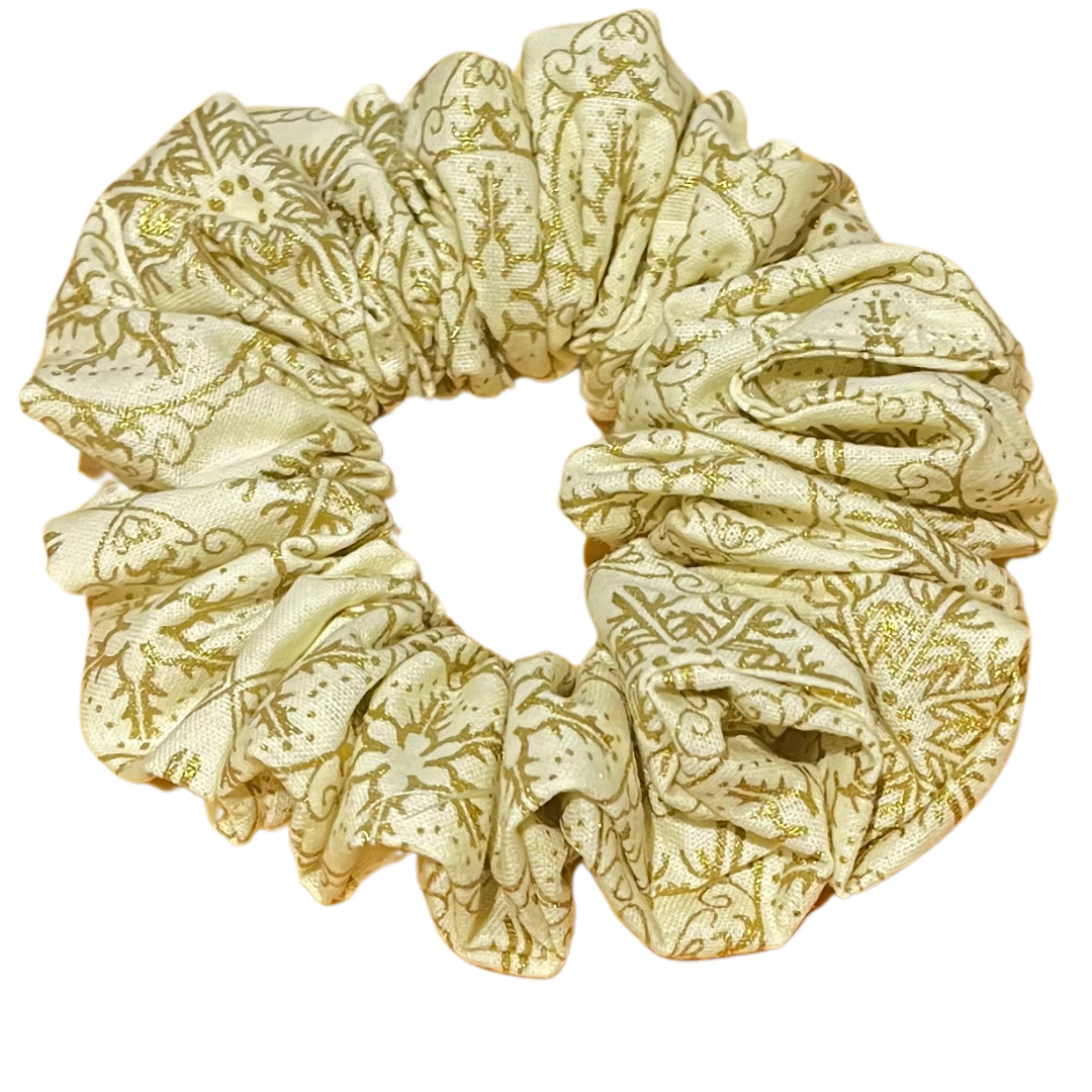 Gold Snowflake Christmas Scrunchie