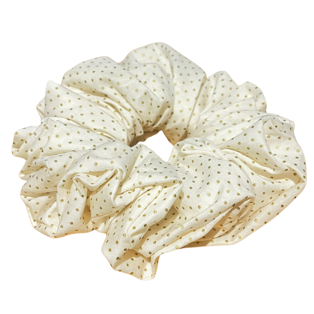 Gold Polka Dot Christmas Scrunchie