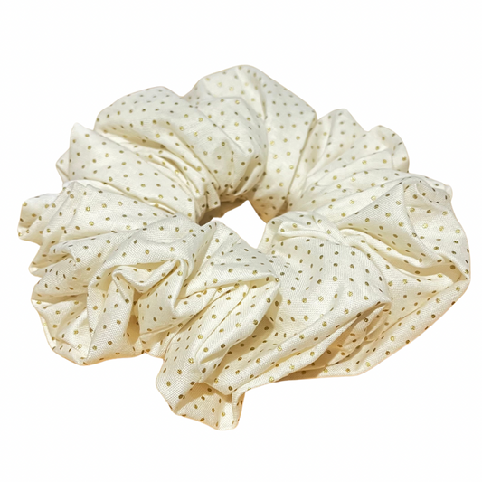 Gold Polka Dot Christmas Scrunchie