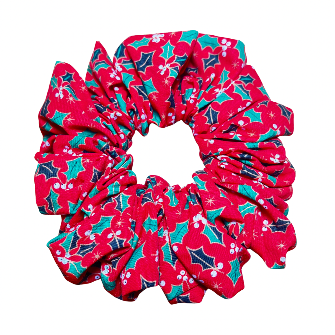 C203 Red Holly Scrunchie