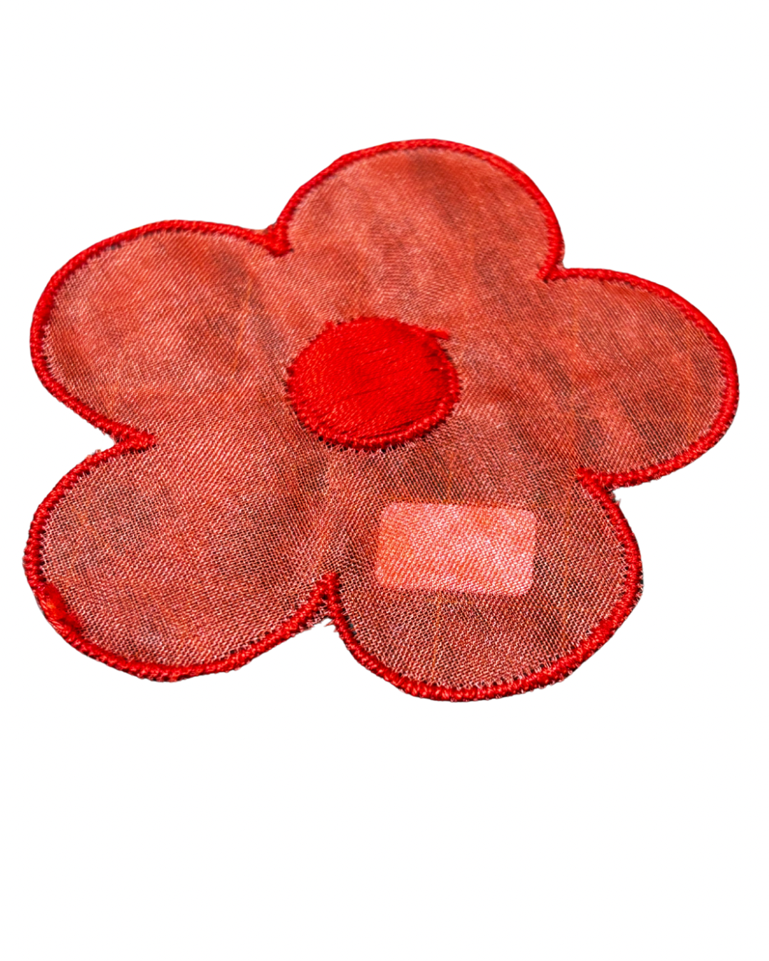 61mm Sheer Red Flower Motif